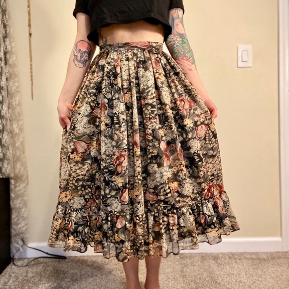 Vintage Floral Skirt Mr Beau by RL Davis 70s - Picture 7 of 10